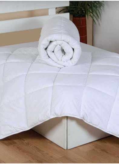 SteweHome Steppdecke Halbdoppel mit Mikrofaser-Ausfüllen 195x215cm Weiß 300 GSM