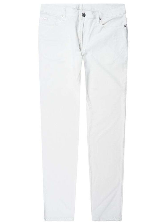 Men's Elastic Jeans Pants With Slim Fit White
