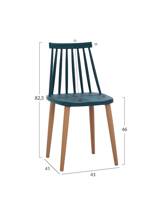 Vanessa Dining Chair Metallic Blue 43x41x82.5cm