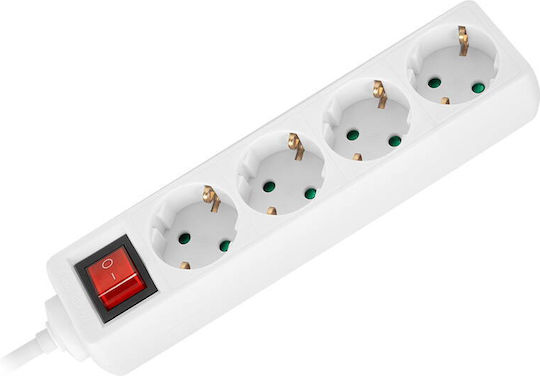 Rebel Power Strip 4 Sockets with Switch and 5m Cable
