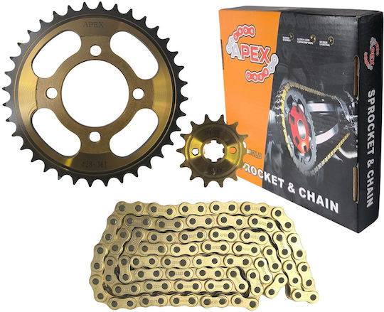 Αλυσιδογραναζα Daytona Dy100 36x14t Hrc45 428h-104l Χρυσο Apex