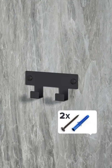 SteweHome SteweHome Badezimmerhaken Doppel mit Schrauben Schwarz