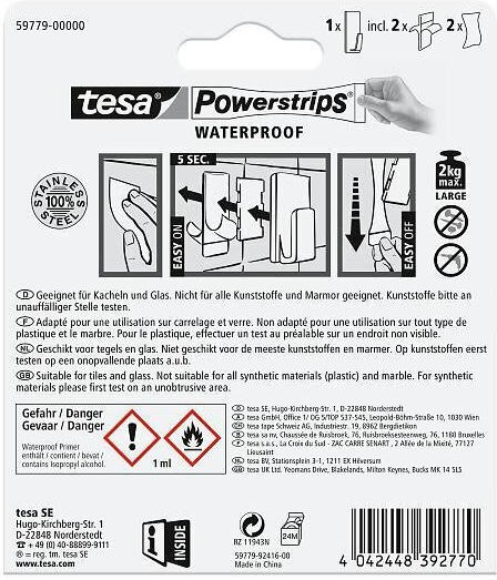 Tesa Sticker 6x1.55cm Inox Gray