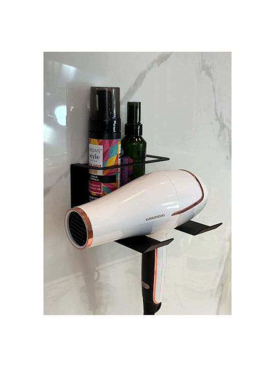 SteweHome Double Wall-Mounted Bathroom Shelf Unit with Screws 15x9cm Black
