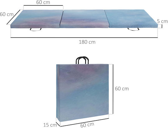 HomCom Exercise Mat Pilates Blue