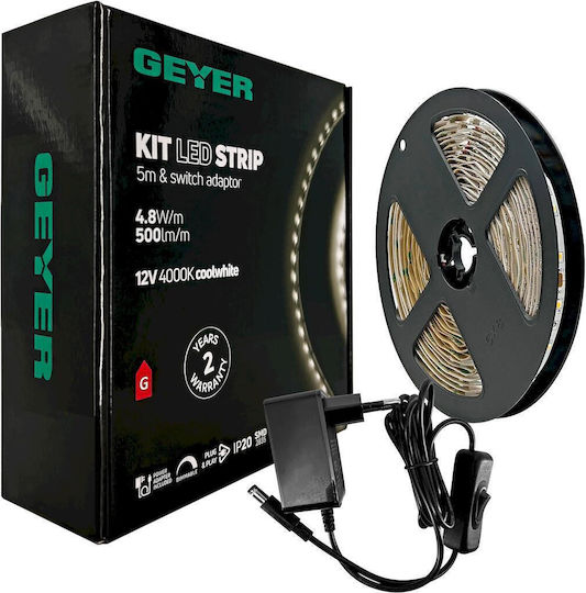 Geyer Ταινία LED 12V Φυσικό Λευκό Φως 5m