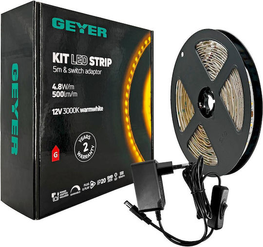 Geyer Ταινία LED 12V Θερμό Λευκό Φως 5m