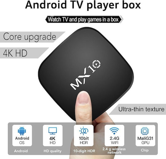 TV Box MX10 260011 4K UHD with Wi-Fi 1GB RAM and 8GB Storage with Android 13.0 Operating System