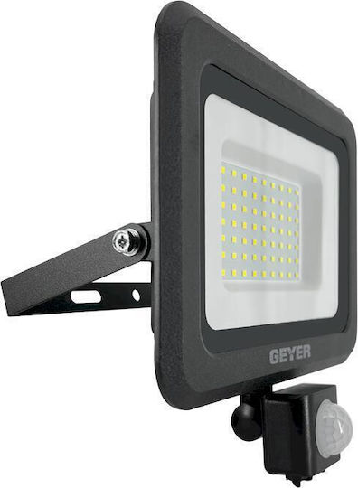 Geyer Waterproof LED Flood Light 50W Cold White 6500K with Motion Sensor IP65
