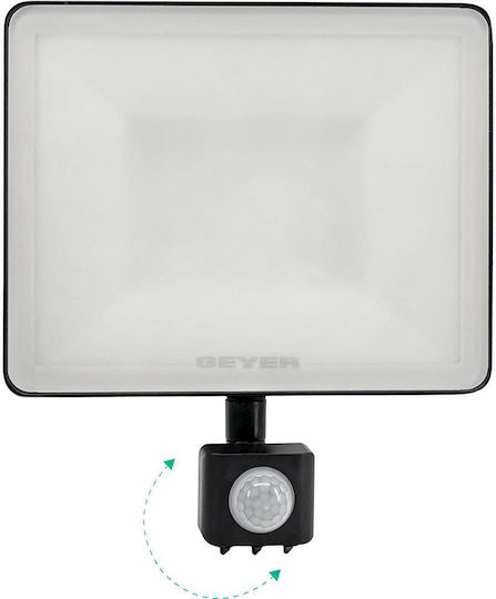 Geyer Waterproof LED Flood Light 50W Natural White 4000K With Motion Sensor IP65