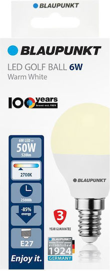 Blaupunkt LED Bulb 6W for E14 Socket and G45 Shape Warm White