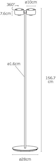 LED Φωτιστικό Δαπέδου Υ156.7εκ. Μαύρο LED Φωτιστικό Δαπέδου Υ156.7εκ. Μαύρο