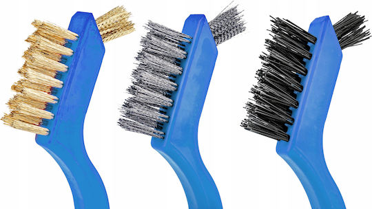 Set Technical Wire Brushes Brass Nylon Steel 3pcs