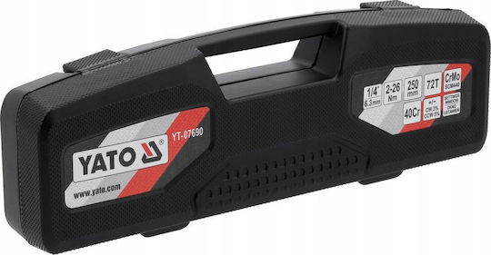 Yato Yt-07690 Torque Wrench 1/4" 2-26nm Dual Scale 250mm Length 40cr Steel