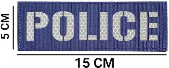 Polizei Abzeichen Reflektierendes Polyester 15 X 5cm Marineblau