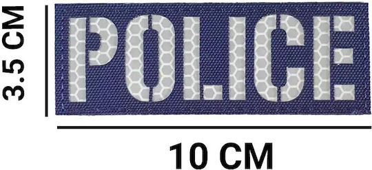 Police Insignă Reflectorizantă Mică Poliester 10 X 3,5 Cm Neagră