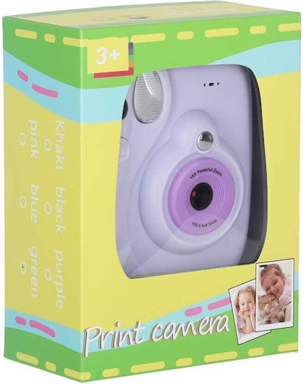 ikonka KX2859 Kids Compact Camera with Thermal Printing Purple