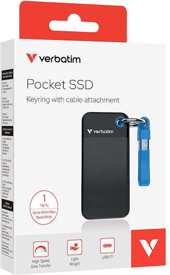 Verbatim Pocket USB 3.2 External SSD 1TB M.2 Black / Blue