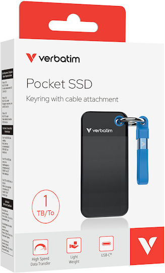 Verbatim Pocket USB 3.2 External SSD 1TB M.2 Black / Blue