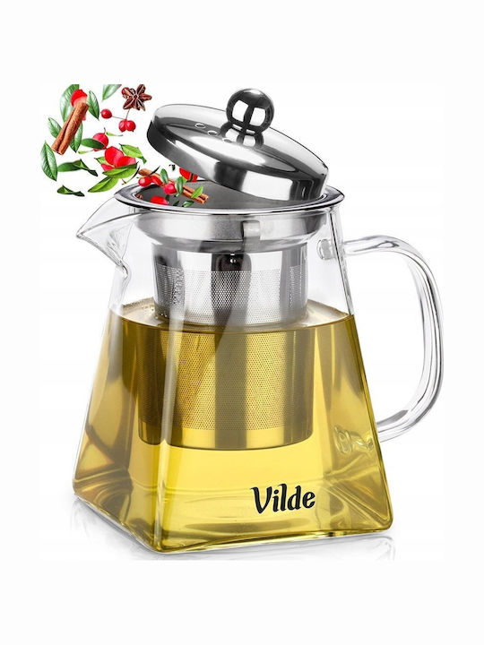 Vilde Teapot with Filter Glass Transparent 490ml