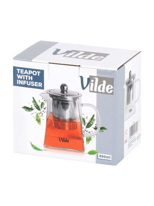 Vilde Teapot with Filter Glass Transparent 490ml