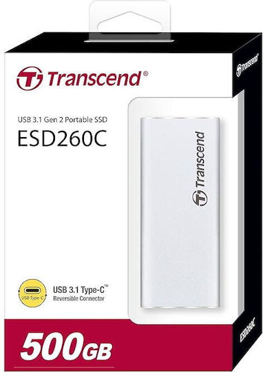 Transcend ESD260C USB-C Εξωτερικός SSD 500GB 2.5" Ασημί