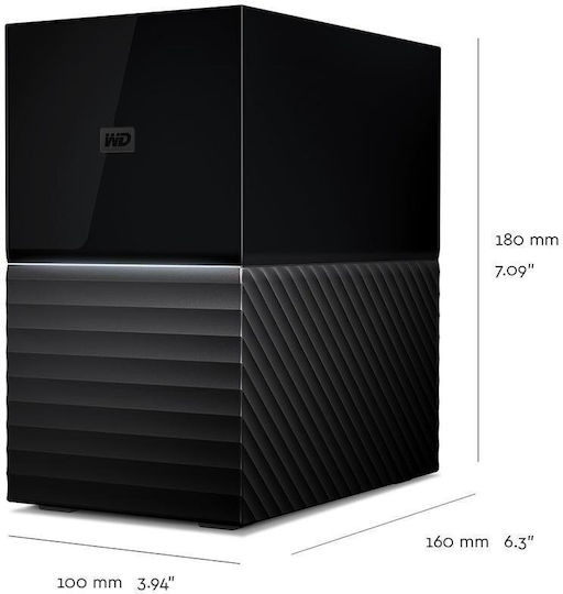 Western Digital My Book Duo USB 2.0 / USB 3.0 / USB-C Външен HDD 20TB 3.5" Черен
