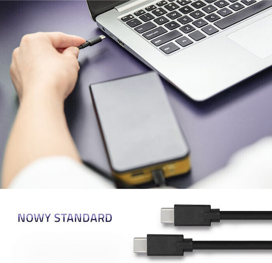 Qoltec USB 2.0 Kabel USB-C männlich - USB-C 5W Schwarz 1.4m (52343)