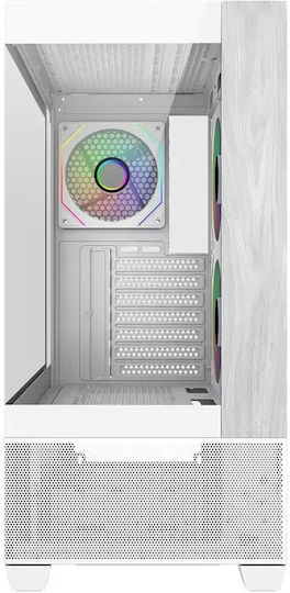 CoolerMaster Master Elite 690 Gaming Midi Tower Computer Case with Side Window and ARGB Lighting White