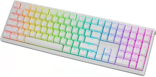 Ducky Zero 6108 Wireless Gaming Mechanical Keyboard with Cherry MX2A Speed Silver switches and RGB lighting (English US) White