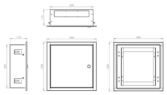 Stalflex Вграден корпус Omp3 бял 300x300x120 Mb-omp3