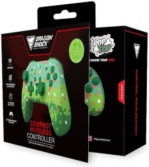 Dragonshock PopTop Cube Безжичен Геймпад За Switch Зелен