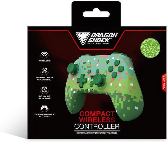 Dragonshock PopTop Cube Безжичен Геймпад За Switch Зелен