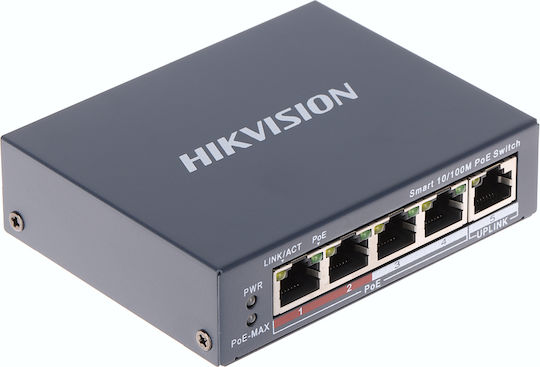 Hikvision DS-3E1105P-EI v2 Managed L2 PoE Switch with 5 Gigabit (1Gbps) Ethernet Ports