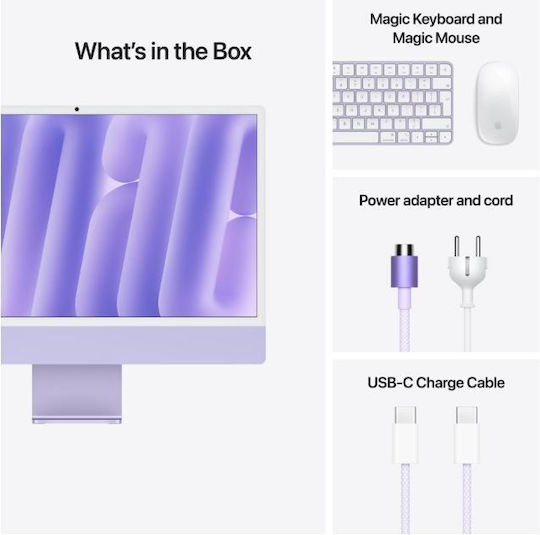 IMac 24" 2024 (M4/32GB/512GB SSD/10-Core GPU/macOS) Purple International English