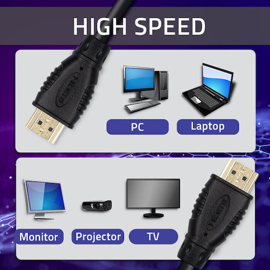 Qoltec HDMI 1.4 Кабел HDMI мъжки - HDMI мъжки 2м Черен