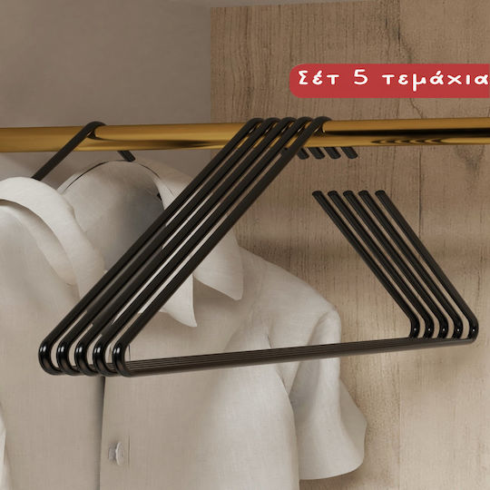 Femmit Σετ 5 Τεμαχίων Μεταλλικές Τριγωνικές Κρεμάστρες Ντουλάπας Μαύρες