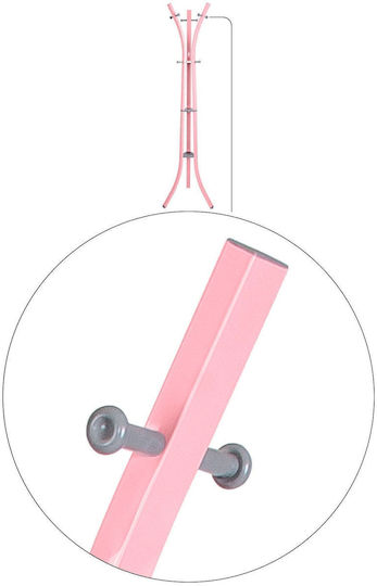 SteweHome Metallic Pink Coat Rack 185cm
