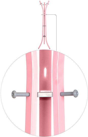 SteweHome Metallic Pink Coat Rack 185cm