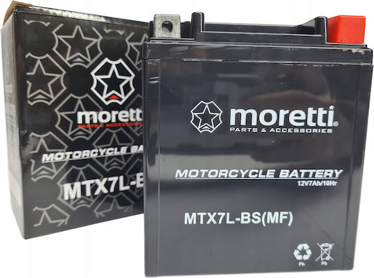 Baterie Agm Gel 12v Mtx7l-bs Moretti Calitate Superioară Pentru Motocicletă Scuter