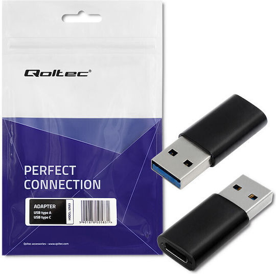 Qoltec Convertor USB-C masculin în USB-C masculin 1buc 50583