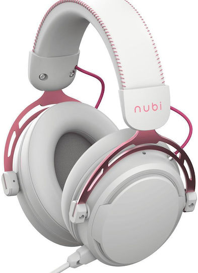 Nubi NH1 Over Ear Gaming Headset με σύνδεση USB Ροζ