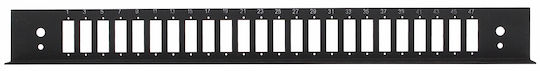 Delta Patch Panel για Rack 1U 24 Θυρών Μαύρο