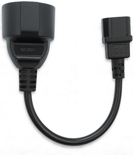 Qoltec IEC C14 - IEC 320 / IEC C14 Cable 0.15m Black (53907)