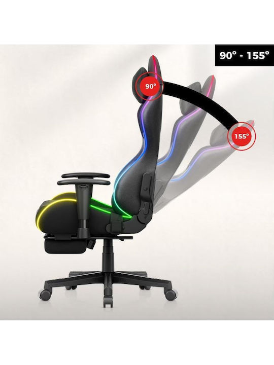 Huzaro 5.7 Stoff Gaming Stuhl mit RGB-Beleuchtung und Fußstütze Schwarze