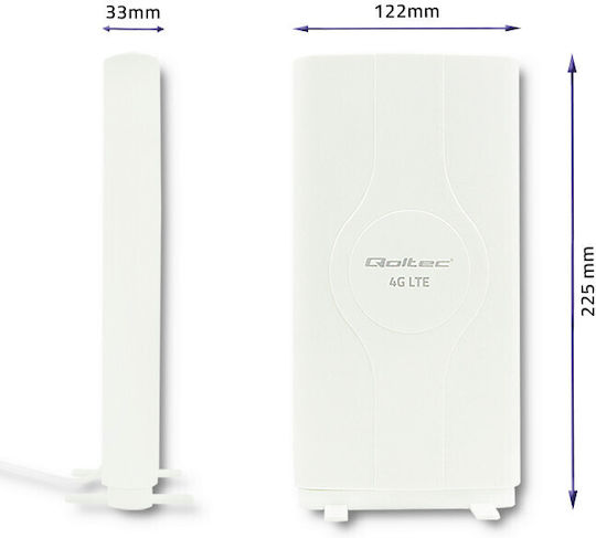 Qoltec Antenna Wi-Fi 4G Dual | 30dBI Εξωτερική Κεραία WiFi Πανκατευθυντική 30dBi με σύνδεση SMA
