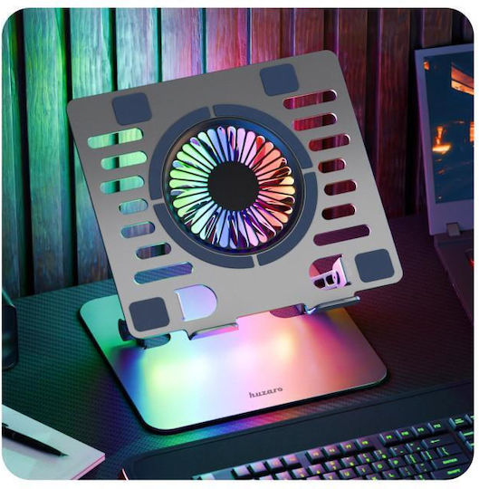 Huzaro Hold 4.0 RGB Cooling Pad για Laptop με 1 Ανεμιστήρα Ασημί