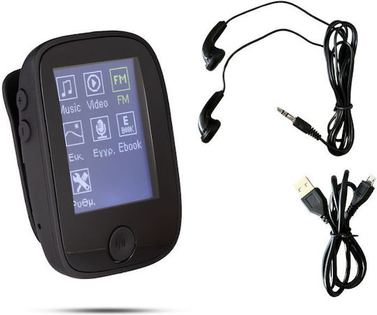 Osio SRM-8080Β MP3 Player (8GB) with TFT Screen 1.8" Black
