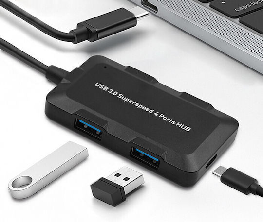 Qoltec Hub 4 Porturi USB 3.0 Cu Conectare USB-C
