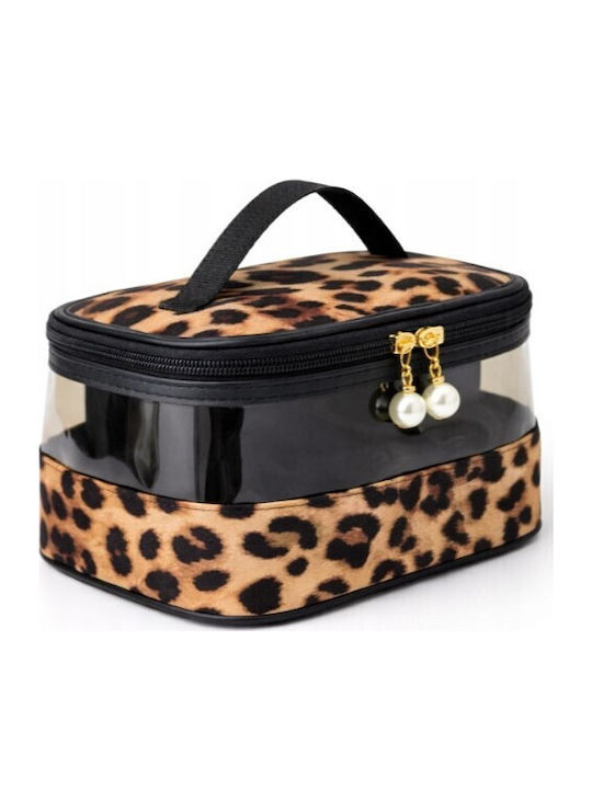Jetbags Rz11136-27 Νεσεσέρ Καλλυντικών Ταξιδιού Leopard Makeup Organizer Μεγάλης Χωρητικότητας 21.5x21.5x12.5cm
